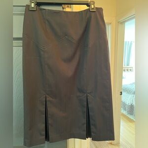 Victoria's Secret Black Midi Pencil Skirt with Front Pleats